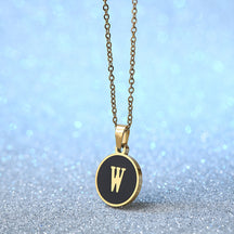 Foreign Trade Hot-selling Ins Wind Simple Alloy, English Letter Necklace Pendant Round Item Pendant 26 Letter Necklace