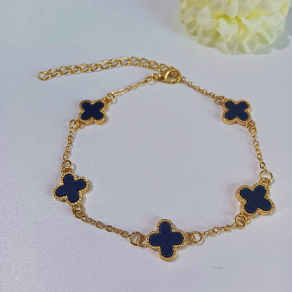 Europe and The United States Popular Fashion Simple Lucky Four-leaf Clover Bracelet, Personalized Light Luxury Versatile Fritillary Jewelry