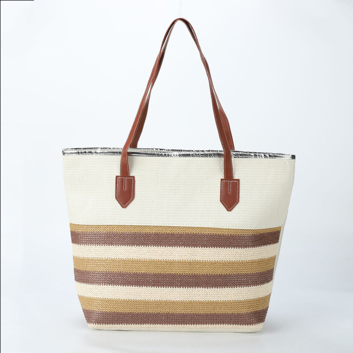 New Cross-border Beach Bag Striped, Foreign Trade Leisure Bag Amazon Armpit Bag Women's Shoulder Bag Women's Canvas Bag