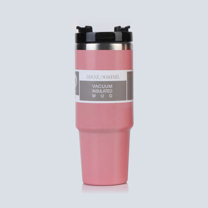 Car Cup 30oz Bingba Cup 304 Stainless Steel Thermos Cup Double Drinking Straw Cup Car Thermal Insulation Cold Cup