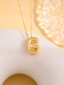 Hot-selling Balloon Glossy Letter Necklace Chubby Pendant European and American Fashion Simple Collarbone Chain