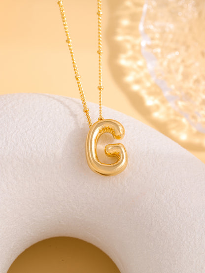 Hot-selling Balloon Glossy Letter Necklace Chubby Pendant European and American Fashion Simple Collarbone Chain
