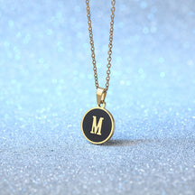 Foreign Trade Hot-selling Ins Wind Simple Alloy, English Letter Necklace Pendant Round Item Pendant 26 Letter Necklace