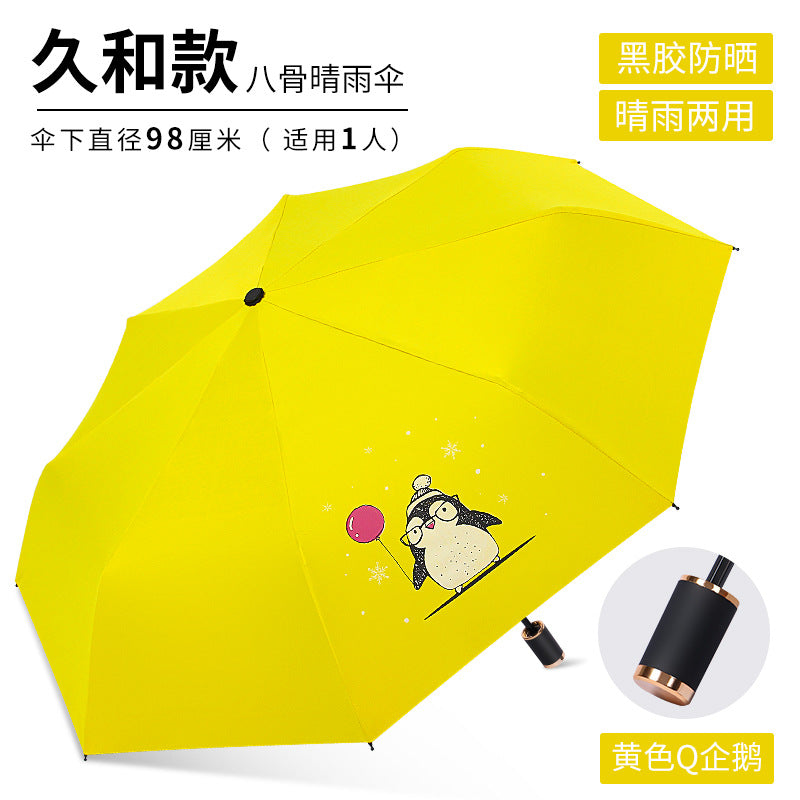 [Special Offer] Manual Vinyl Sunscreen Eye Umbrella UV Protection Women's Three-fold Gift Umbrella Clearance Wholesale