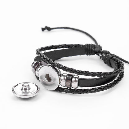 Popular 12 Constellation Cowhide Bracelet Personalized Retro Woven Star Bracelet, Twelve Constellation Leather Bracelet