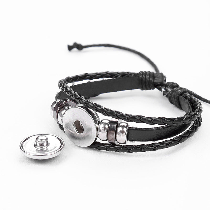 Popular 12 Constellation Cowhide Bracelet Personalized Retro Woven Star Bracelet, Twelve Constellation Leather Bracelet