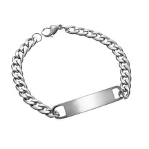 Popular Stainless Steel Men's NK Bracelet, Simple Glossy Curved Brand Lettering Engraved Eye Photo Bracelet Jewelry