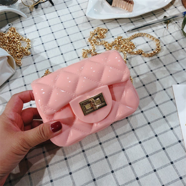 Summer Mini Jelly Bag Crossbody Shoulder Bag Korean Version Diamond Chain Bag Pvc Change Woman