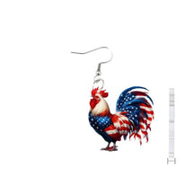 Acrylic Earrings 2025 American Flag Independence Day Flat Party Hot Sale Acrylic Chicken Earrings Earrings