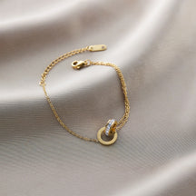 Warm Jian Does Not Fade Cross-border Hot-selling Titanium Steel Bracelet Women's Five-leaf Clover with Diamonds Ins Wind Personality 18K Vacuum Plating