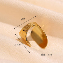 Hot Selling High-grade Stainless Steel Ring Opening Retro Geometric Line Ring Hydraulic Titanium Steel Jewelry Spot