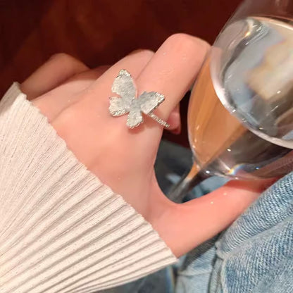 Korean Light Luxury High-end Zircon Pearl Ring Women's Retro Niche Design Bow Ring Ring Open Jewelry