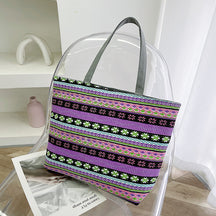Foreign Trade New Canvas Bag Large-capacity Women's Bag Printed Handbag Ethnic Style Literary and Artistic Student Bag Shopping Bag