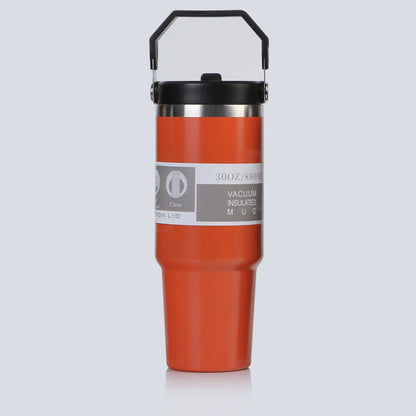 Car Cup 30oz Bingba Cup 304 Stainless Steel Thermos Cup Double Drinking Straw Cup Car Thermal Insulation Cold Cup