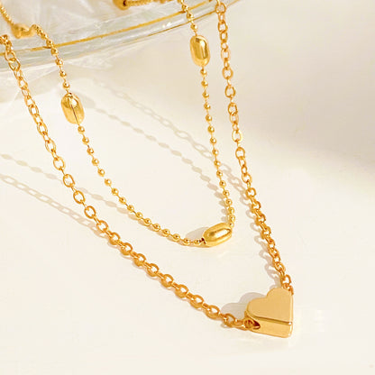 European and American New Anklet Fashion Round Bead Chain Multi-layer Love Alloy Women's Foot Jewelry Beach Anklet Cross-border Jewelry