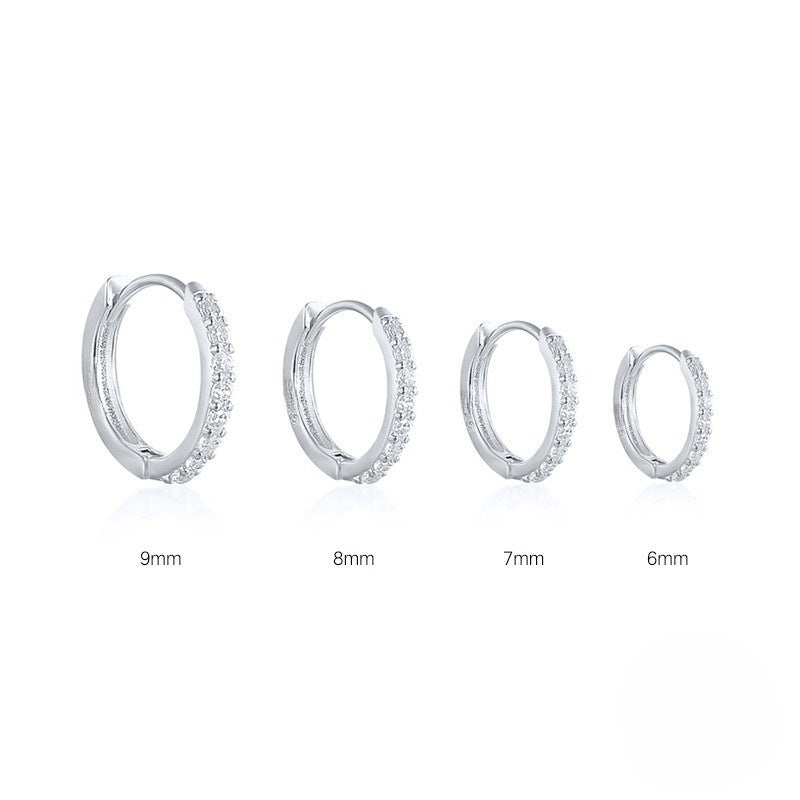 Europe and The United States Hot-selling Models, Circle Diamond Earrings, Earrings, Zircon Ear Buckles, Light Luxury Fashion Earrings, Jewelry