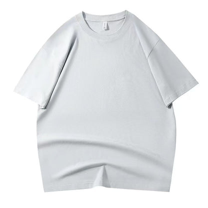 210G Pure Cotton T-shirt Round Neck Solid Color Men's and Women's Same Bottoming Shirt Half-sleeved Spot Short-sleeved T-shirt Casual Summer