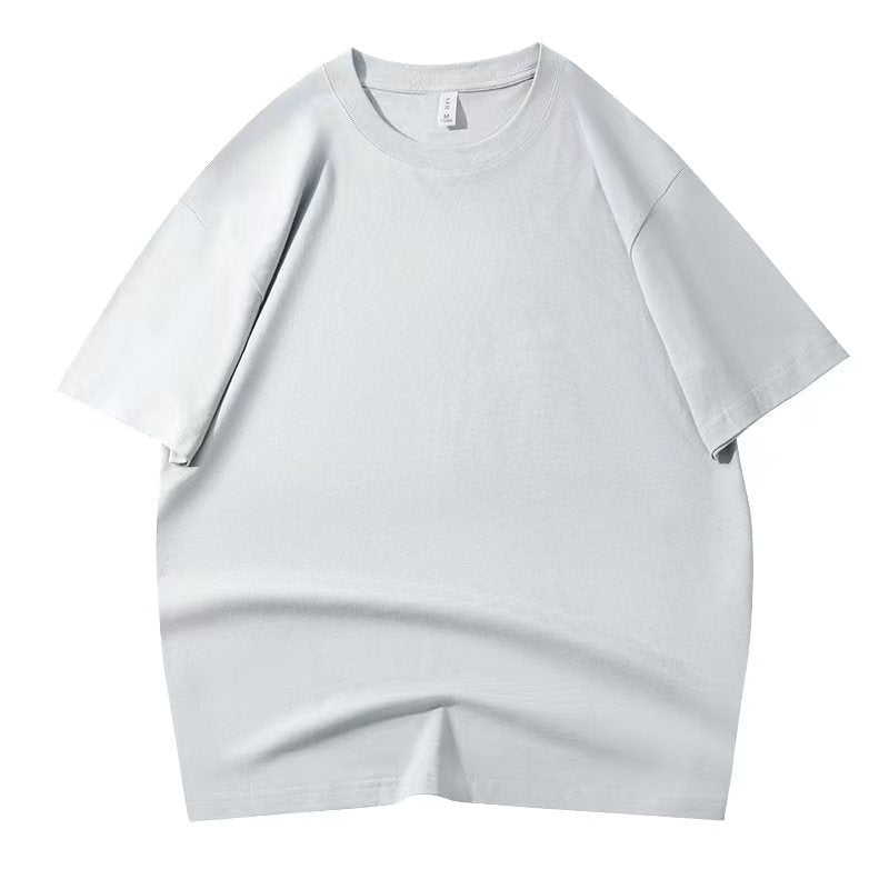 210G Pure Cotton T-shirt Round Neck Solid Color Men's and Women's Same Bottoming Shirt Half-sleeved Spot Short-sleeved T-shirt Casual Summer