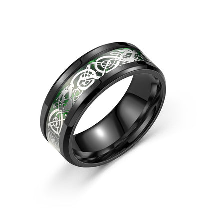 Popular Jewelry, Dragon Pattern Ring, Trendy Versatile Titanium Steel Ring, Wholesale of European and American Fashion Men's Ring