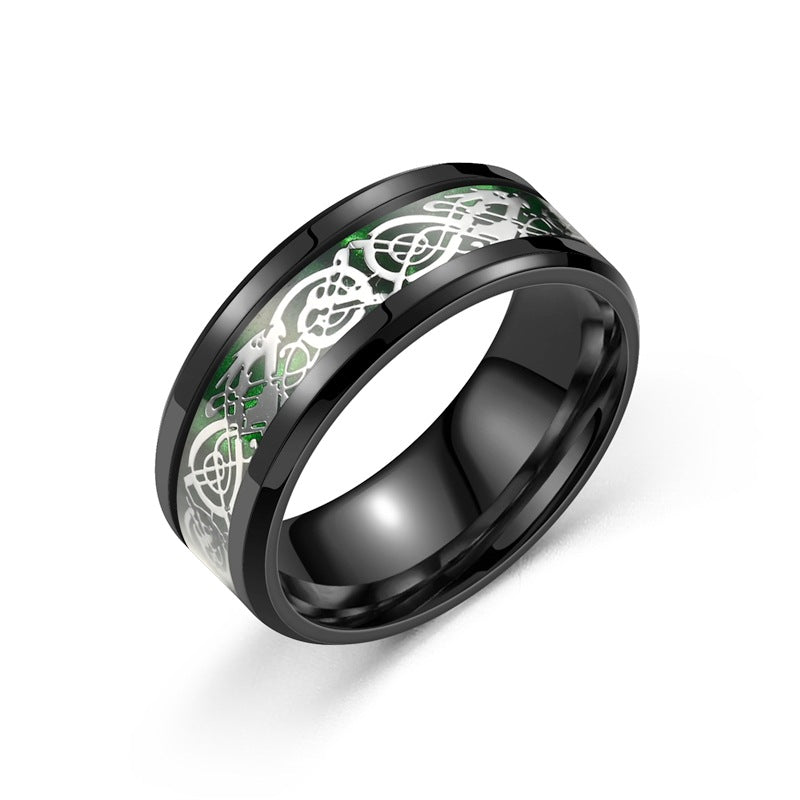 Popular Jewelry, Dragon Pattern Ring, Trendy Versatile Titanium Steel Ring, Wholesale of European and American Fashion Men's Ring