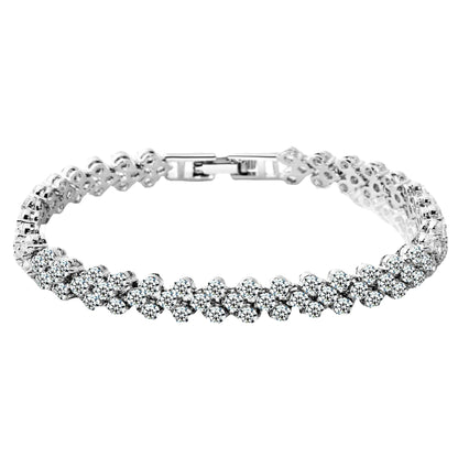 Popular Wish Foreign Trade Europe, America and Rome Bracelet Women's Zircon Crystal New Bracelet Ring Diamond Fashion Jewelry Full of Diamonds