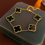 Popular 15MM Four-leaf Clover Bracelet Stainless Steel 18K Gold Five-flower Four-leaf Clover Double-sided Fritillary Fashionable Versatile Bracelet