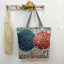 New Gold Silk Single-sided Cloth Bag Foreign Trade Fashion Shoulder Women's Bag Cute Shopping Bag Cross-border Supply Literary Canvas Bag