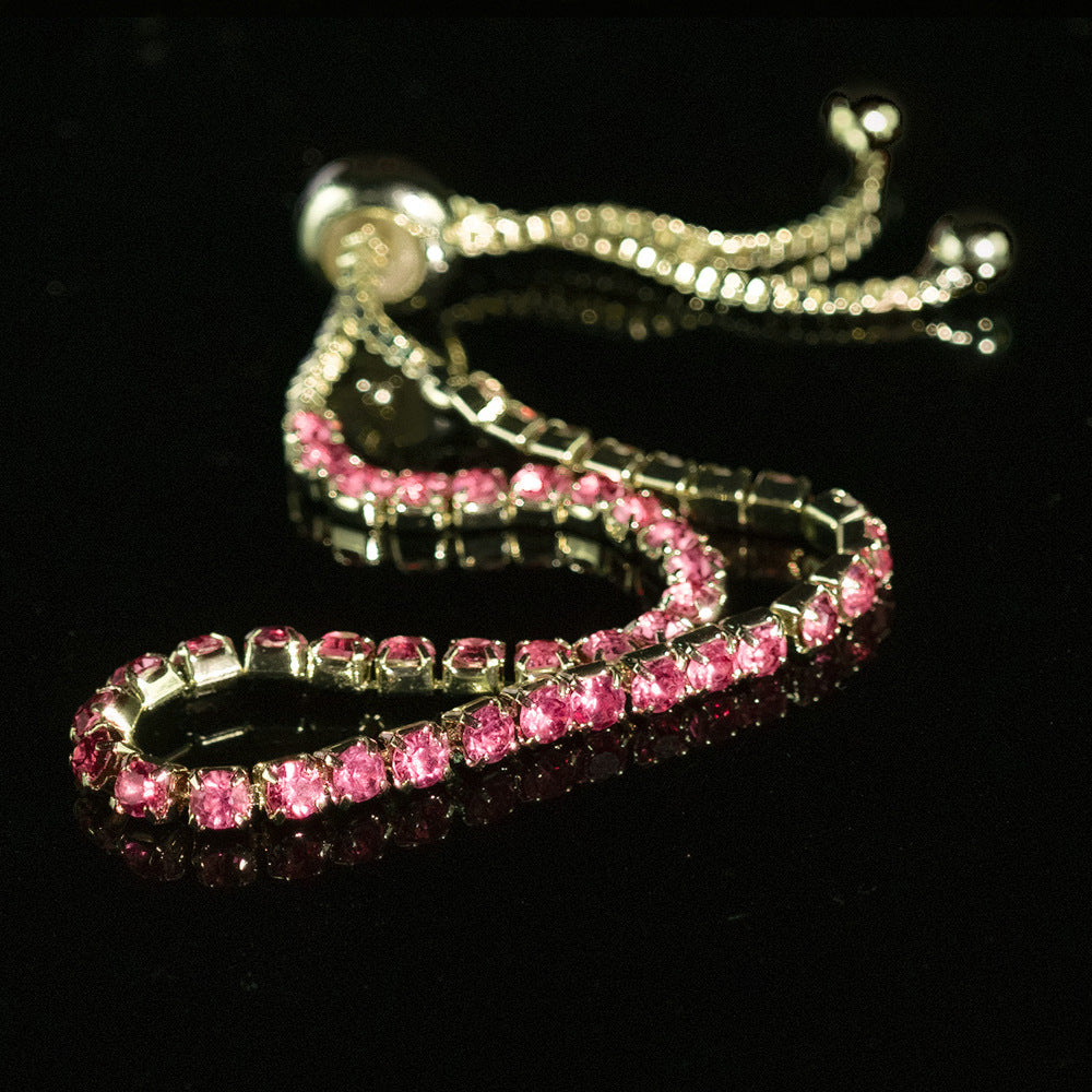 Cross-border Explosive Zircon Tennis Bracelet Adjustable Full Diamond Bracelet Light Luxury High-end Women's Bracelet Jewelry Women