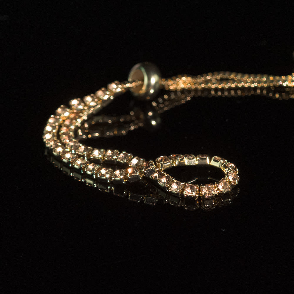 Cross-border Explosive Zircon Tennis Bracelet Adjustable Full Diamond Bracelet Light Luxury High-end Women's Bracelet Jewelry Women
