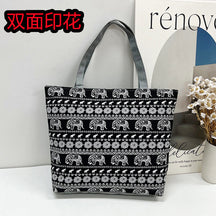 Foreign Trade New Canvas Bag Large-capacity Women's Bag Printed Handbag Ethnic Style Literary and Artistic Student Bag Shopping Bag