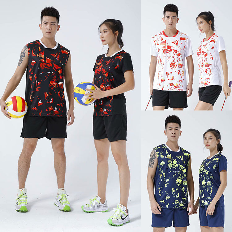 New Couple Breathable Sports Suit Badminton Suit Tennis Volleyball Suit Sports Clothing Sleeveless Suit