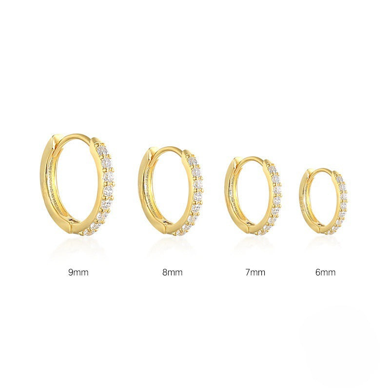 Europe and The United States Hot-selling Models, Circle Diamond Earrings, Earrings, Zircon Ear Buckles, Light Luxury Fashion Earrings, Jewelry