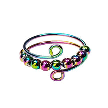 Amazon Explosion, Decompression and Anti-anxiety, Titanium Steel Bead Rotating Ring, Open Bead Ring