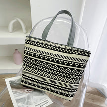 Foreign Trade New Canvas Bag Large-capacity Women's Bag Printed Handbag Ethnic Style Literary and Artistic Student Bag Shopping Bag