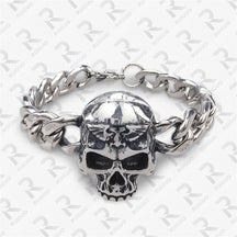 Amazon Vintage Celtic Knot Skull Stainless Steel Cuban Bracelet Cross Punk Men's Jewelry, Popular