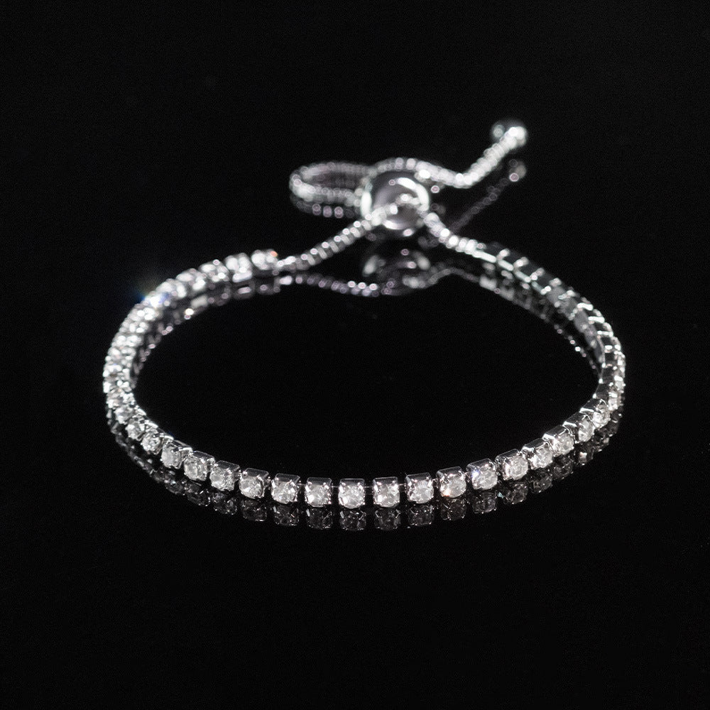 Cross-border Explosive Zircon Tennis Bracelet Adjustable Full Diamond Bracelet Light Luxury High-end Women's Bracelet Jewelry Women