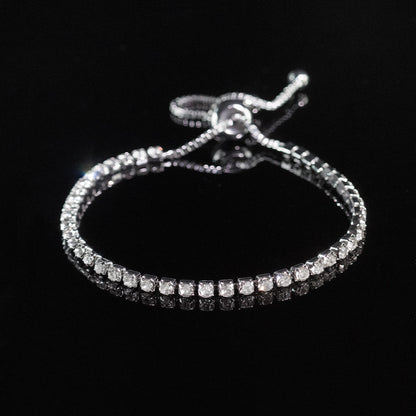 Cross-border Explosive Zircon Tennis Bracelet Adjustable Full Diamond Bracelet Light Luxury High-end Women's Bracelet Jewelry Women