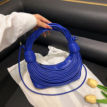 2025 Women's Bag New Cross-border Korean Fashion Knotted Bag Texture Woven Multi-color Popular Messenger Handbag