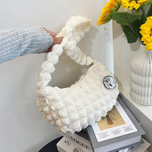 New Popular Cloud Puff Bag, Girl Fashion Pleated Shoulder Bag, Simple Portable Underarm Bag