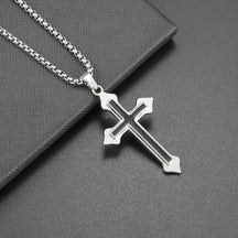 Hip Hop Necklace Jewelry Men's Popular Street Cross Personality Bouncing Alloy Pendant Sweater Chain Wholesale
