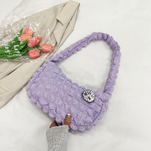 New Popular Cloud Puff Bag, Girl Fashion Pleated Shoulder Bag, Simple Portable Underarm Bag