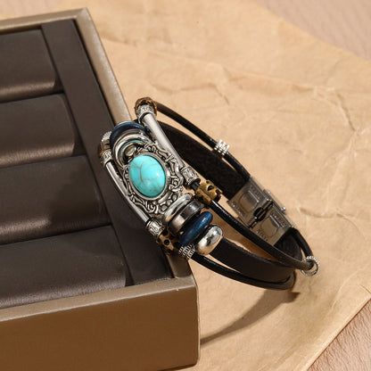 Special Foreign Trade Europe and The United States Popular Beaded Bracelet Women's Set Bohemian Ethnic Style Turquoise Bracelet