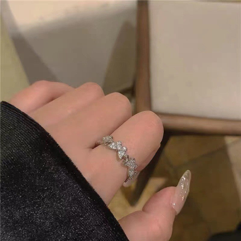 Hot-selling Micro-inlaid Zircon Wrapped Snake Ring Women's Niche Design Sense Fashion Personality Index Finger Ring