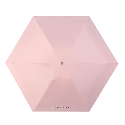 Upf50 + Flat 50% Umbrella Uv Sun Umbrella Ultra-light Small Folding Vinyl Umbrella Sunshade Anti-ultraviolet Umbrella Wholesale