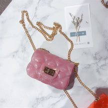 Summer Mini Jelly Bag Crossbody Shoulder Bag Korean Version Diamond Chain Bag Pvc Change Woman