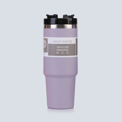 Car Cup 30oz Bingba Cup 304 Stainless Steel Thermos Cup Double Drinking Straw Cup Car Thermal Insulation Cold Cup