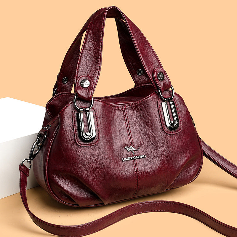 Hot-selling Handbag Large-capacity European and American Style Middle-aged Mother Bag Multi-compartment Shoulder Messenger Bag Cross-border Wholesale