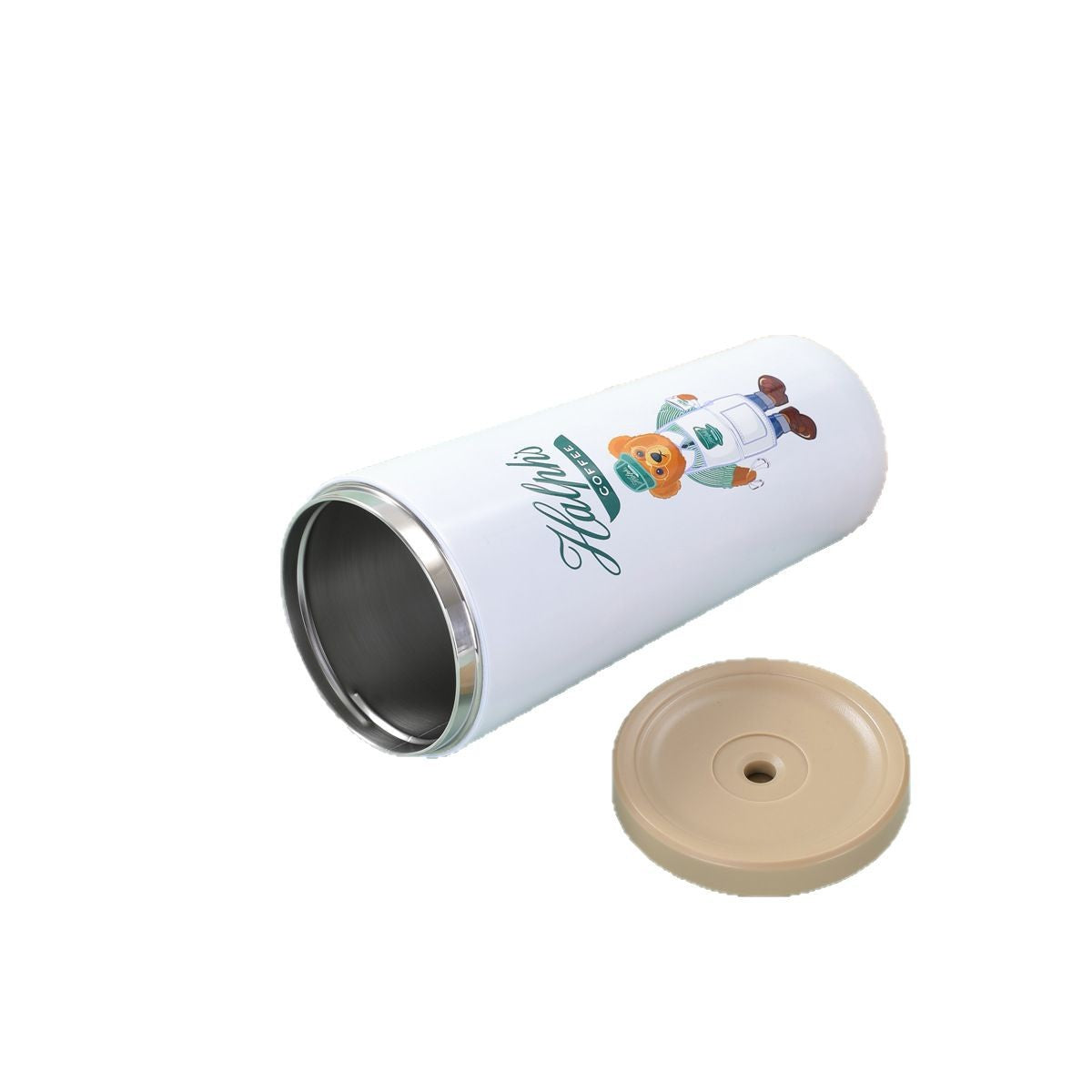 New Creative Printing Outdoor Straw Cup 304 Stainless Steel Thermos Cup Large Capacity Small Fresh Coffee Cup