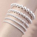 XP17 Cross-border Hot-selling Imitation Pearl Beaded Bracelet Women's 4/6/8/10/14MM Elastic Rope Bracelet Hand Jewelry