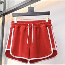 New Sports Shorts Women's European, American and Foreign Trade Home Leisure Solid Color Beach Pants Large Size Running Yoga Shorts